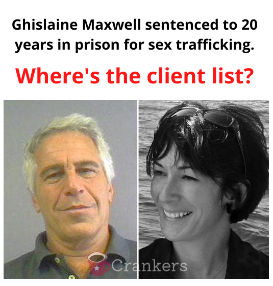 Ghislaine Maxwell sentenced to 20 years in prison for sex trafficking.