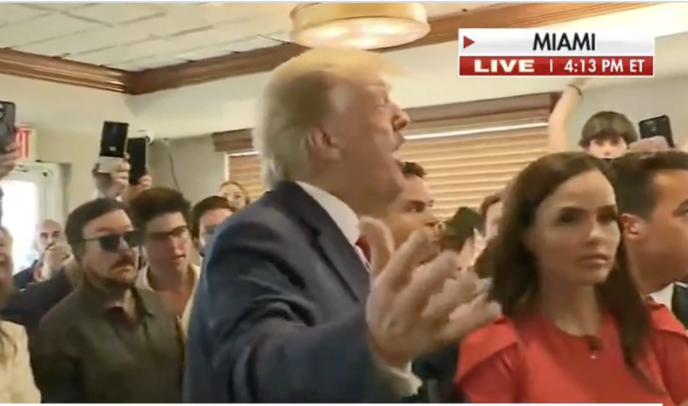 "FOOD FOR EVERYONE!"; Trump Surprises Miami Cafe With Free Food After Leaving Courthouse