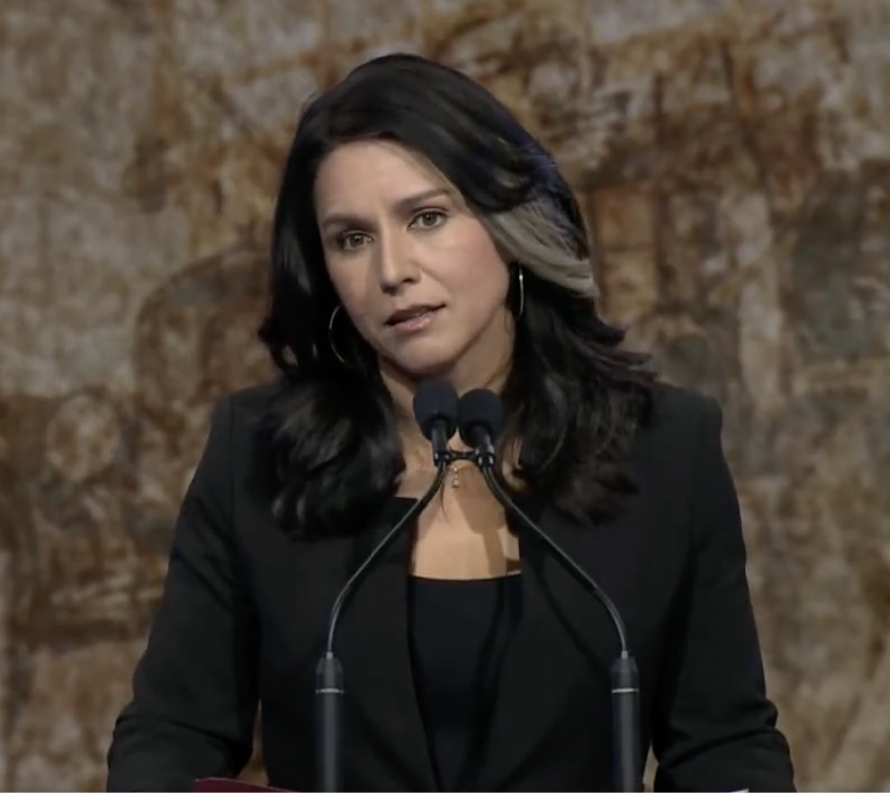 Screenshot of Gabbard Anti War Speech