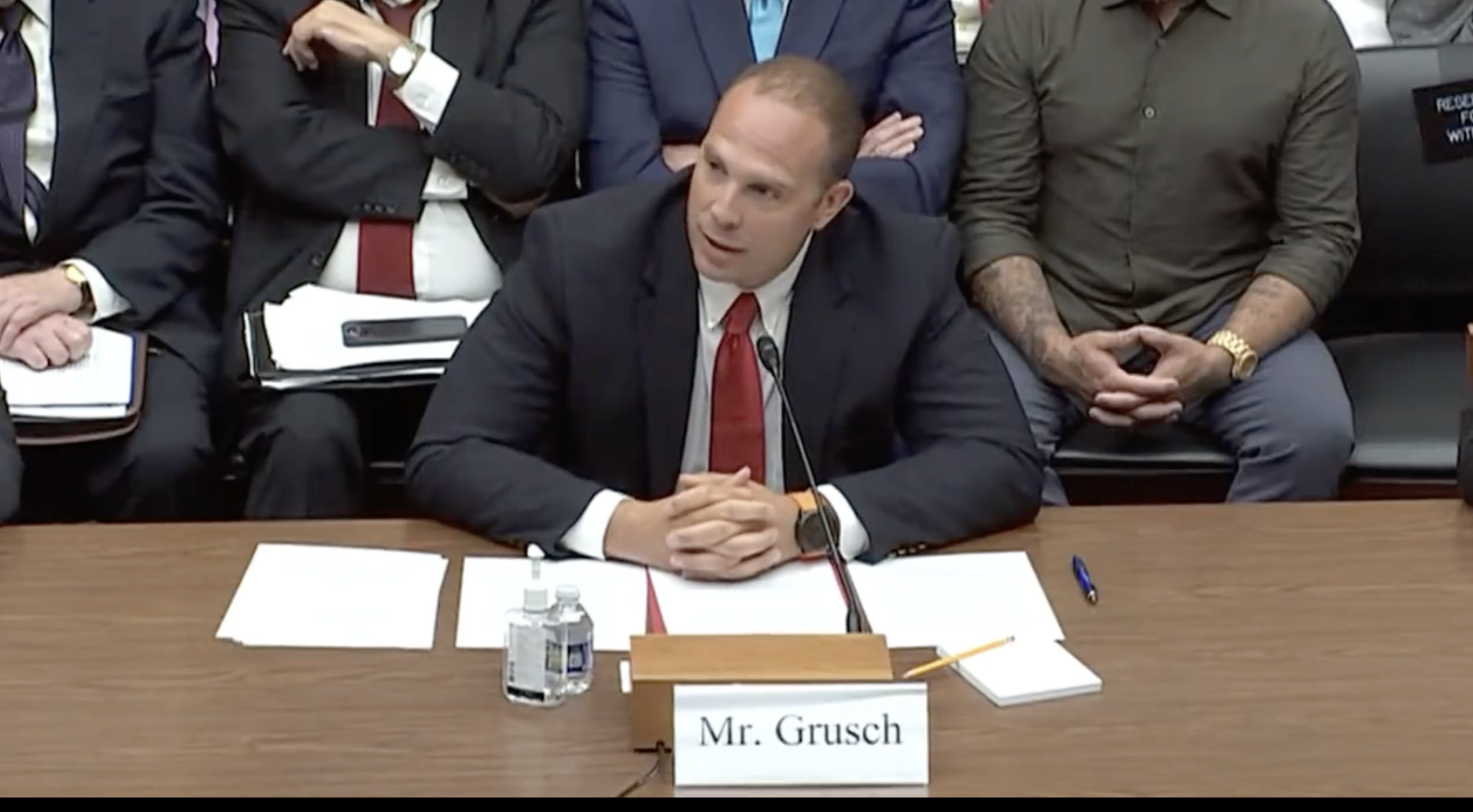 Screenshot of Grusch At UFO Hearing