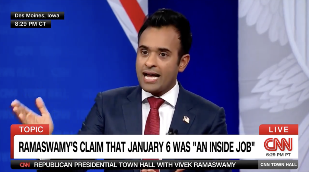 WATCH: Vivek Takes CNN Host To Task On January 6 Truths, Crowd ROARS In ...