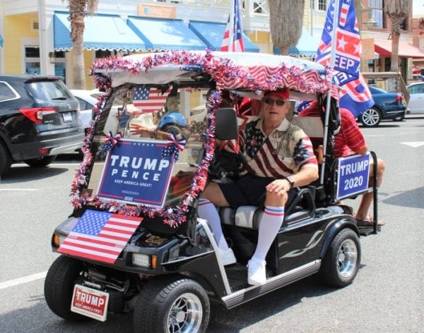 WATCH: Trump Supporters Dwarf 'Cat Ladies For Kamala' Event With Massive Golf Cart Rally