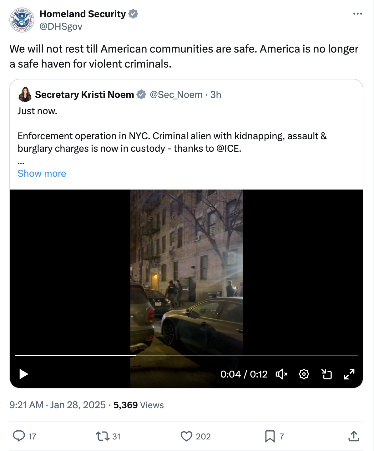 JUST IN: Kristi Noem Participates In ICE Raids