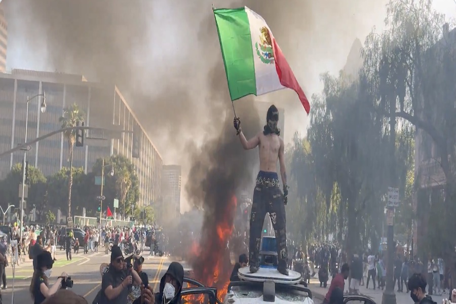 JUST IN: Several Fires Visible As Thousands Of Rioters Flood Los Angeles