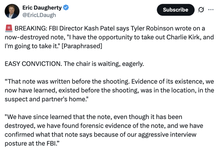 BREAKING: Kash Patel Reveals Shooter's Chilling Final Note