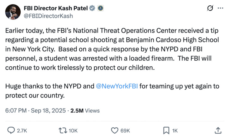 NEW: Kash Patel, FBI Foil School Shooting Plot