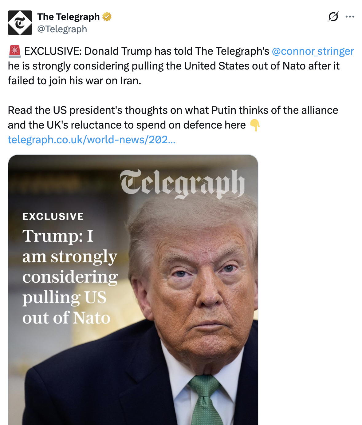 NEW: Trump ‘Strongly Considering’ Pulling Out Of NATO