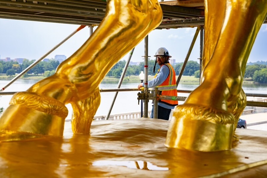 NEW PHOTOS: Trump Unveils Gleaming Makeover of Iconic D.C. Statues