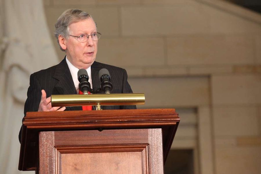 VIDEO: McConnell Caregiver Bolts Out Of His DC Home With Concerned Look On Her Face